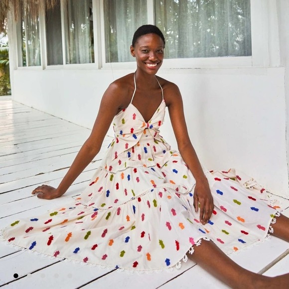 NWT Farm rio Multicolor Pineapple Midi Dress - Picture 1 of 8
